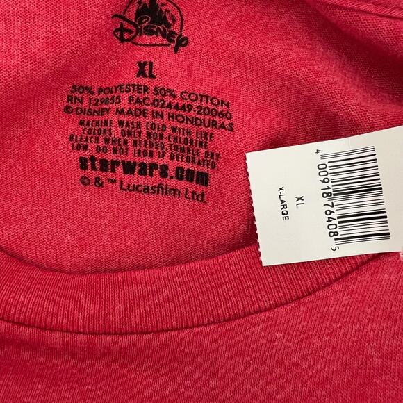 Disney Star Wars Darth Vader Helmet Mens Tee Size XL Red Short Sleeve NEW - Picture 5 of 5